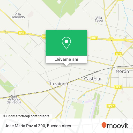 Mapa de Jose Maria Paz al 200