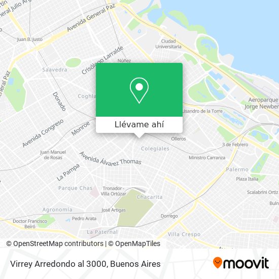 Mapa de Virrey Arredondo al 3000