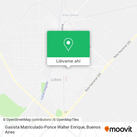 Mapa de Gasista Matriculado-Ponce Walter Enrique