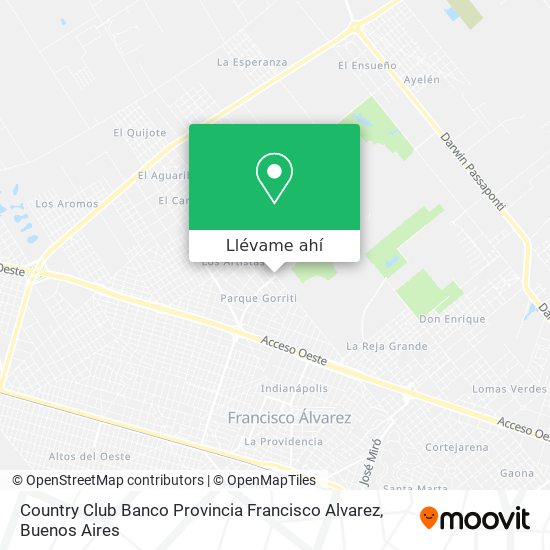 Mapa de Country Club Banco Provincia   Francisco Alvarez
