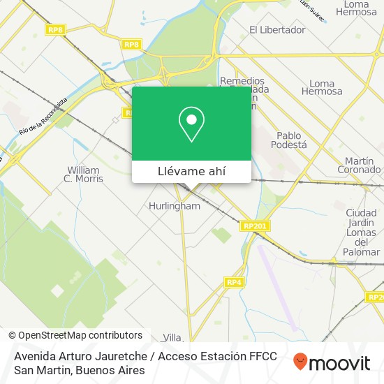 Mapa de Avenida Arturo Jauretche / Acceso Estación FFCC San Martin