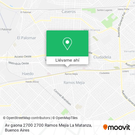 Mapa de Av gaona 2700 2700   Ramos Mejía  La Matanza