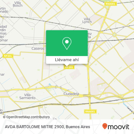 Mapa de AVDA BARTOLOME MITRE 2900