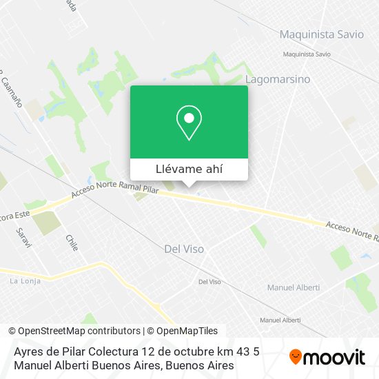 Mapa de Ayres de Pilar  Colectura 12 de octubre km 43 5   Manuel Alberti   Buenos Aires