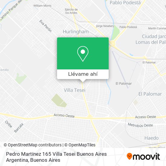 Mapa de Pedro Martínez 165  Villa Tesei  Buenos Aires  Argentina