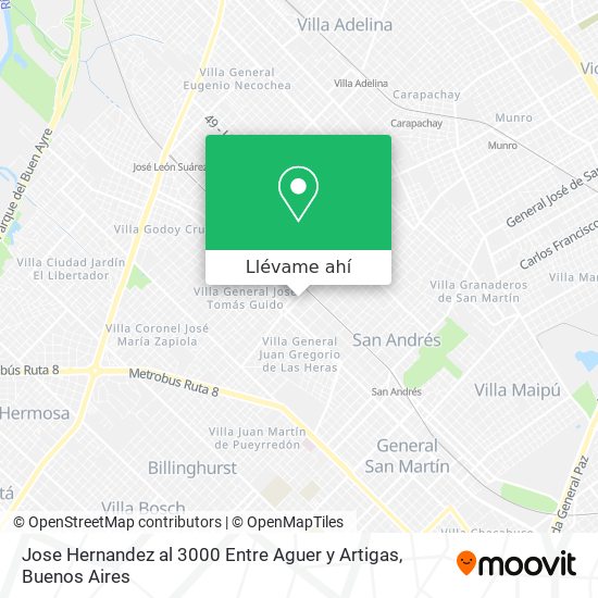Mapa de Jose Hernandez al 3000 Entre Aguer y Artigas