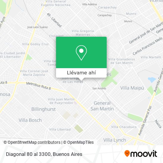 Mapa de Diagonal 80 al 3300