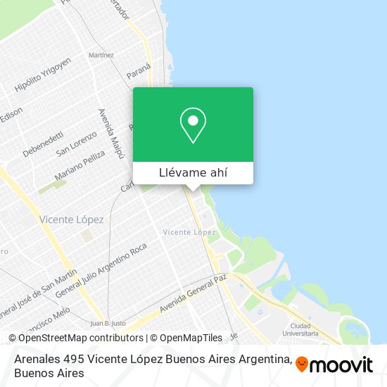Mapa de Arenales 495  Vicente López  Buenos Aires  Argentina