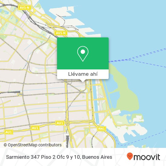 Mapa de Sarmiento 347  Piso 2 Ofc  9 y 10