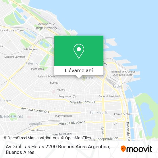 Mapa de Av  Gral   Las  Heras 2200  Buenos Aires  Argentina