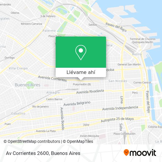 Mapa de Av Corrientes 2600