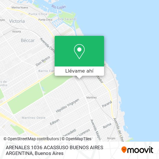 Mapa de ARENALES 1036  ACASSUSO  BUENOS AIRES  ARGENTINA