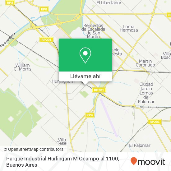 Mapa de Parque Industrial Hurlingam   M  Ocampo al 1100