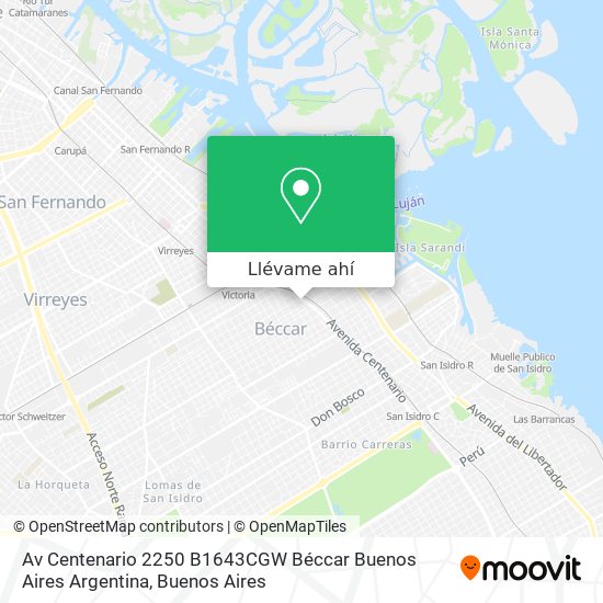 Mapa de Av  Centenario 2250  B1643CGW Béccar  Buenos Aires  Argentina