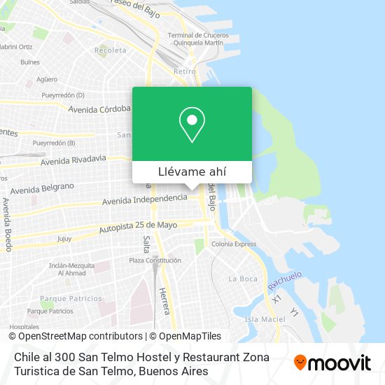 Mapa de Chile al 300  San Telmo  Hostel y Restaurant  Zona Turistica de San Telmo
