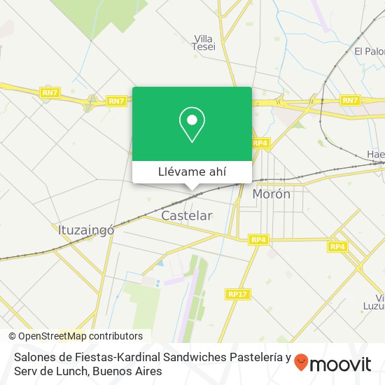 Mapa de Salones de Fiestas-Kardinal Sandwiches Pastelería y Serv de Lunch