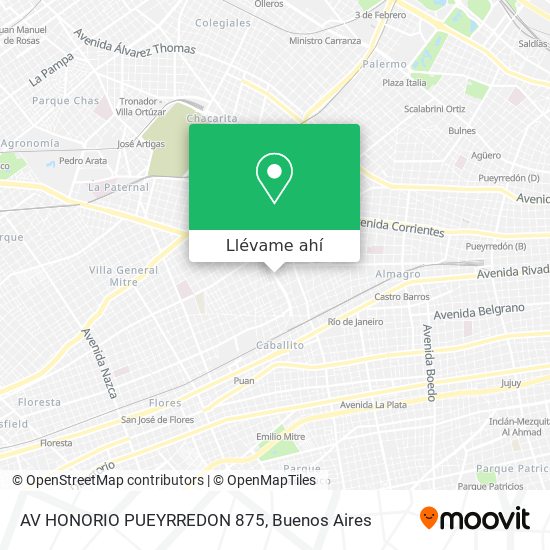 Mapa de AV HONORIO PUEYRREDON 875