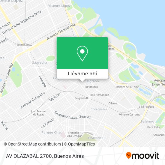 Mapa de AV  OLAZABAL 2700