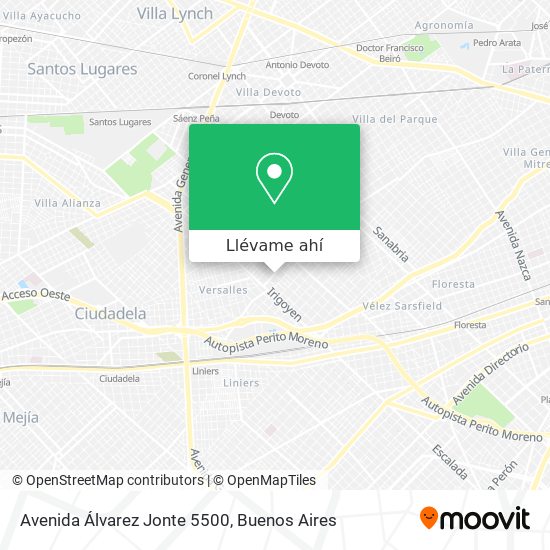 Mapa de Avenida Álvarez Jonte 5500