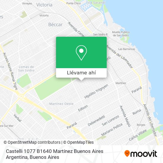 Mapa de Castelli 1077  B1640 Martínez  Buenos Aires  Argentina