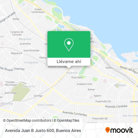 Mapa de Avenida Juan B Justo  600
