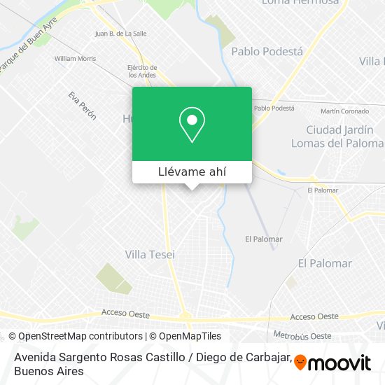 Mapa de Avenida Sargento Rosas Castillo / Diego de Carbajar