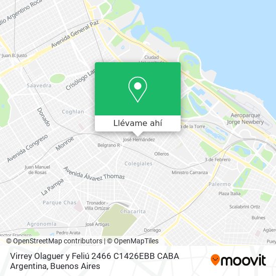 Mapa de Virrey Olaguer y Feliú 2466  C1426EBB CABA  Argentina