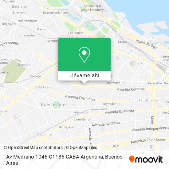 Mapa de Av  Medrano 1046  C1186 CABA  Argentina