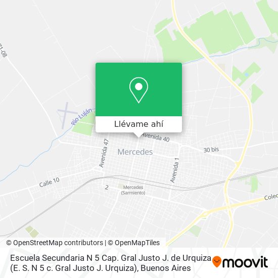 Mapa de Escuela Secundaria N 5 Cap. Gral Justo J. de Urquiza (E. S. N 5 c. Gral Justo J. Urquiza)