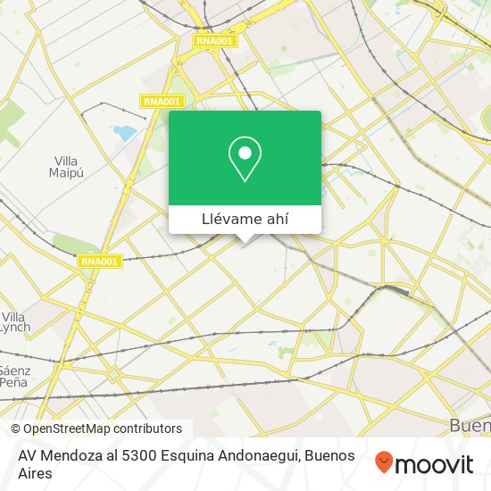 Mapa de AV Mendoza al 5300  Esquina Andonaegui