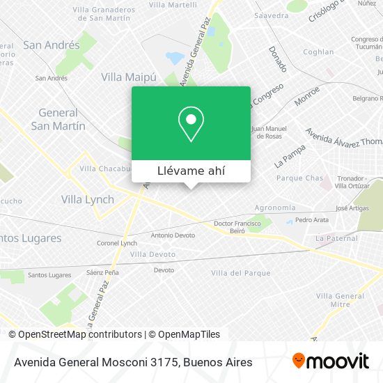 Mapa de Avenida General Mosconi 3175
