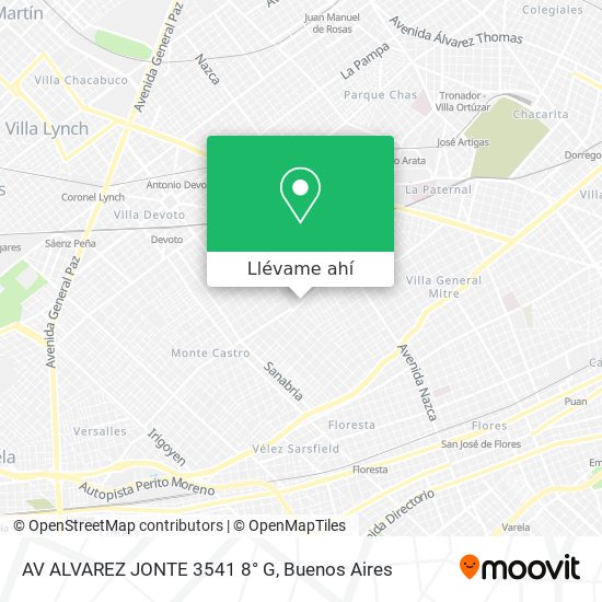 Mapa de AV  ALVAREZ JONTE 3541 8° G