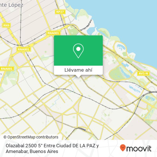 Mapa de Olazabal 2500 5°  Entre Ciudad DE LA PAZ y Amenabar