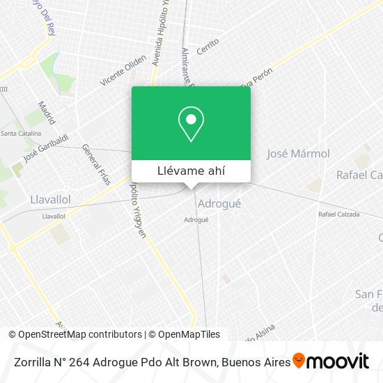 Mapa de Zorrilla N° 264  Adrogue  Pdo  Alt  Brown