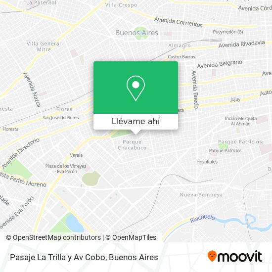 Mapa de Pasaje La Trilla y Av  Cobo