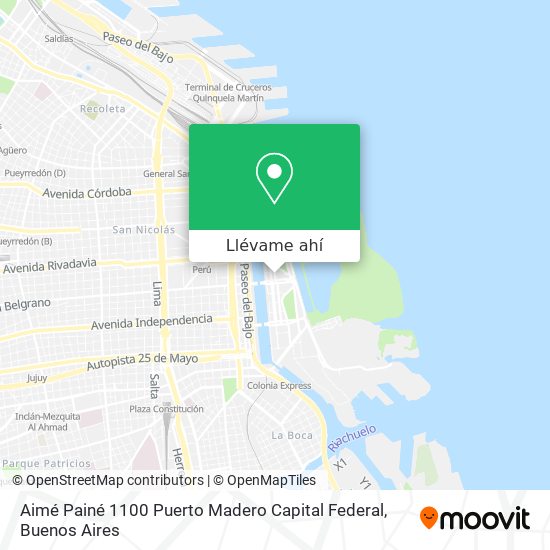 Mapa de Aimé Painé 1100   Puerto Madero   Capital Federal