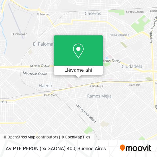 Mapa de AV  PTE  PERON (ex GAONA) 400