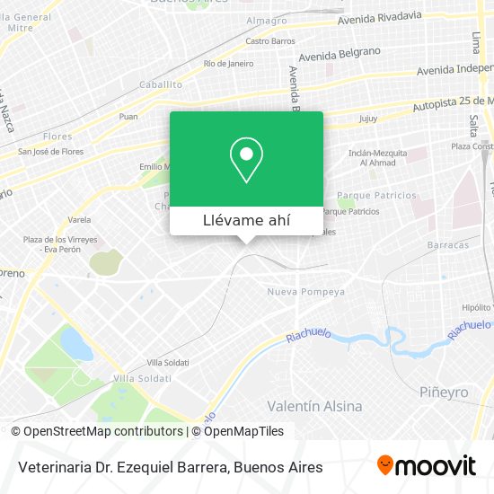Mapa de Veterinaria Dr. Ezequiel Barrera