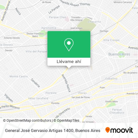 Mapa de General José Gervasio Artigas 1400