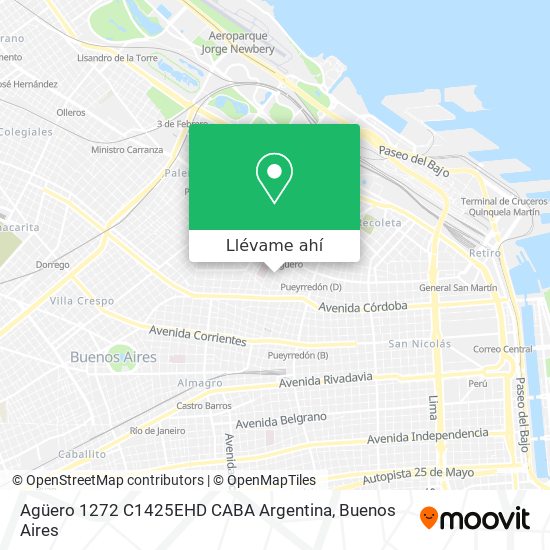 Mapa de Agüero 1272  C1425EHD CABA  Argentina