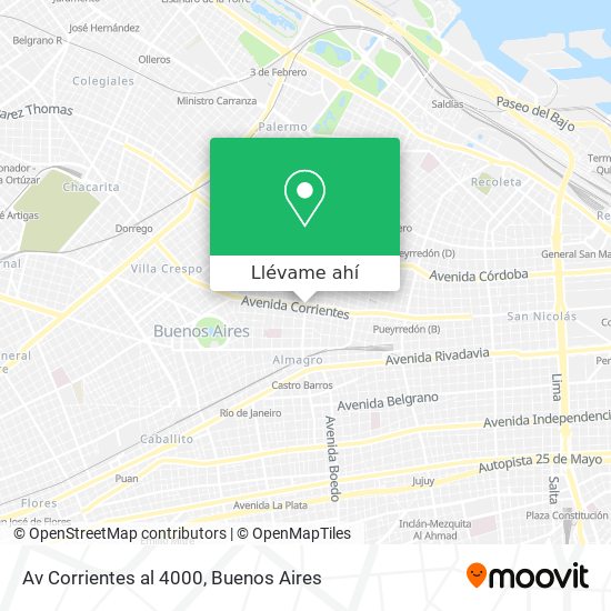 Mapa de Av  Corrientes al 4000