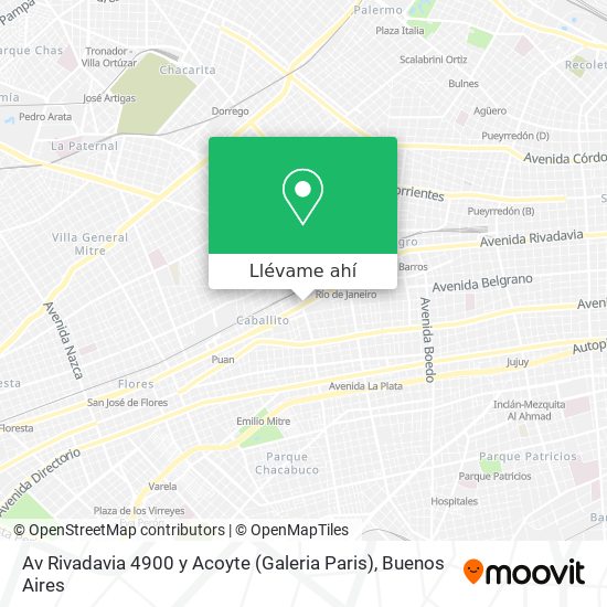 Mapa de Av  Rivadavia 4900 y Acoyte (Galeria Paris)