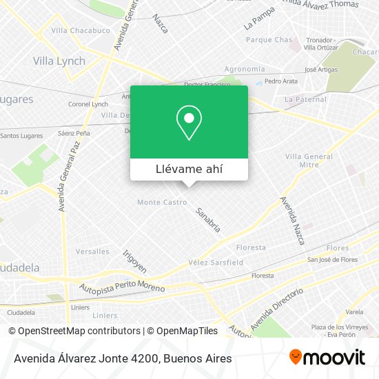 Mapa de Avenida Álvarez Jonte 4200