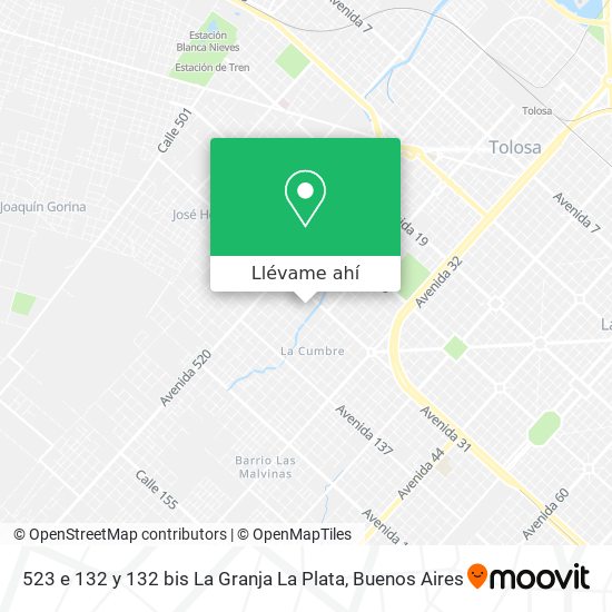 Mapa de 523 e  132 y 132 bis   La Granja   La Plata