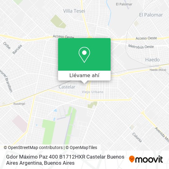 Mapa de Gdor  Máximo Paz 400  B1712HXR Castelar  Buenos Aires  Argentina