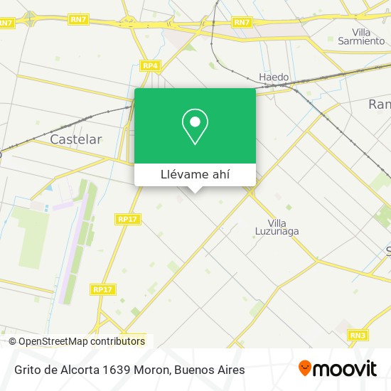 Mapa de Grito de Alcorta 1639  Moron