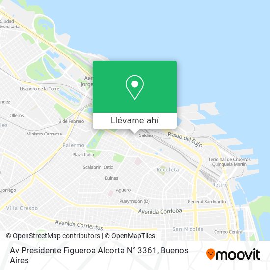 Mapa de Av   Presidente Figueroa  Alcorta  N° 3361