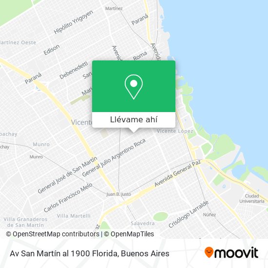 Mapa de Av San Martín al 1900  Florida