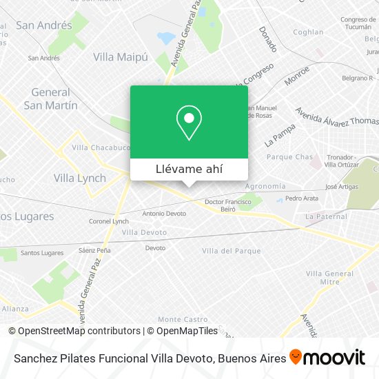 Mapa de Sanchez Pilates Funcional Villa Devoto