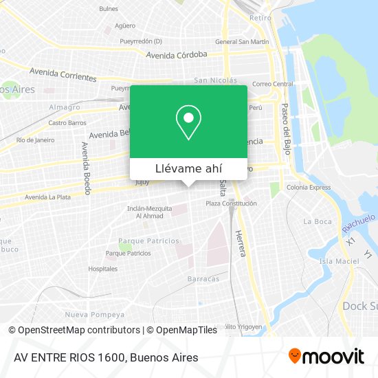 Mapa de AV  ENTRE RIOS 1600